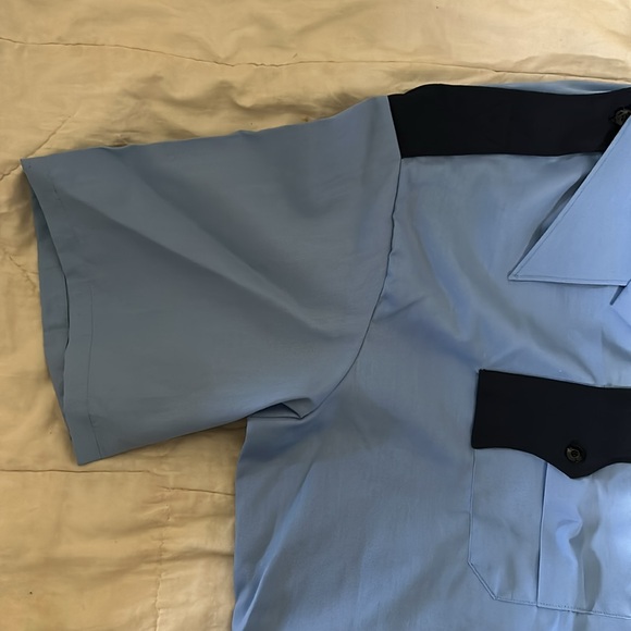 3/$40 NWOT Flying Cross Uniform Shirt Blu Poplin Fire EMT Military Airline Retro - Picture 5 of 10